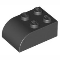 Lego kostka (kostička) 3x2 zakulacená nahoře, černá (4125134, 4112591, 4227682)